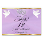 Doves & Hearts - Lavender/Silver Tischnummer (Vorderseite)