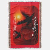 Doves & Hearts Liebe-Design Decke (Vorderseite Vertikal)
