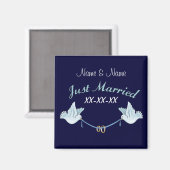 Doves Just verheiratet Magnet (Vorderseite/Rückseite)