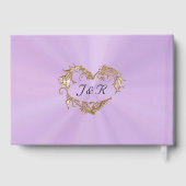 Doves & Linked Hearts - Lavender/Gold Gästebuch (Rückseite)
