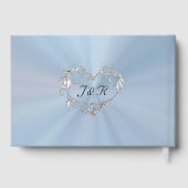 Doves & Linked Hearts - Pastel Blue/Silver Gästebuch (Rückseite)