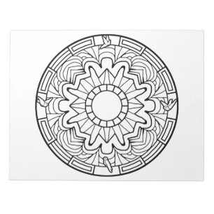 Doves Mandala Coloring Book Pad Notizblock