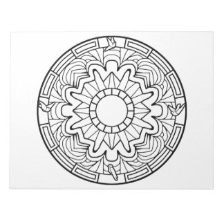 Doves Mandala Coloring Book Pad Notizblock