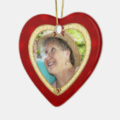 Doves Memorial Heart Custom Foto Ornament (Links)