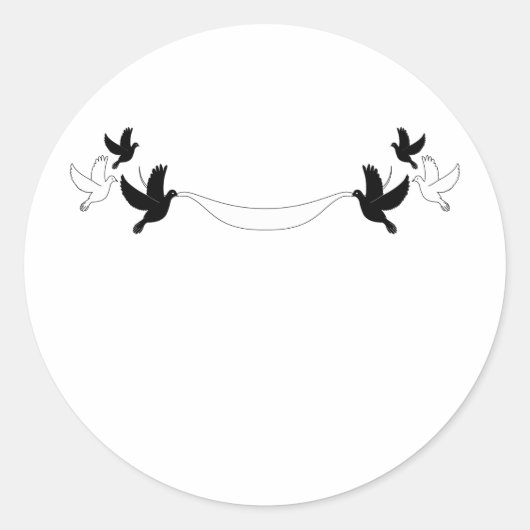 Doves mit Banner-Aufklebern Runder Aufkleber (Vorderseite)