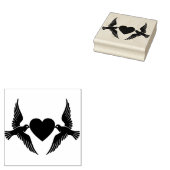 Doves mit Herz Gummistempel (Stempel)