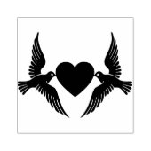 Doves mit Herz Gummistempel (Prägung)