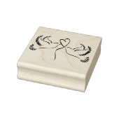 Doves mit Herz Gummistempel (Stempel)