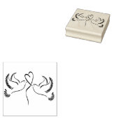Doves mit Herz Gummistempel (Stempel)