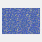 Doves of Peace Shimmer Gold Foil Blumenmuster Geschenkpapier Set (Vorderseite 3)