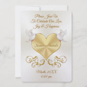 Doves over Heart Wedding Einladungen Personalisier (Vorderseite)