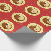 Doves Peace & Harmony Packpapier auf rot (Ecke)