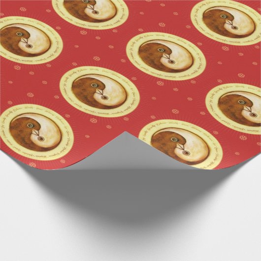 Doves Peace & Harmony Packpapier auf rot (Ecke)