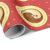 Doves Peace & Harmony Packpapier auf rot (Rolleneckpunkt)