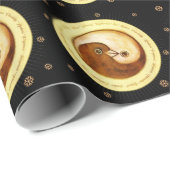 Doves Peace & Harmony Packpapier auf schwarz (Rolleneckpunkt)