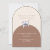 Doves Rings Mocha Mousse Light Beige Taupe Arch Einladung (Rückseite)