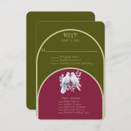 Doves Rings Olive Green Burgundy Gelb Arkiert