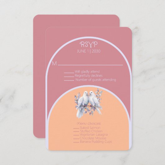 Doves Rings Peach Fuzz Dusty Pink Lavender Arch (Vorne/Hinten)