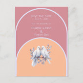 Doves Rings Peach Fuzz Dusty Pink Lavender Arch Postkarte (Vorderseite)