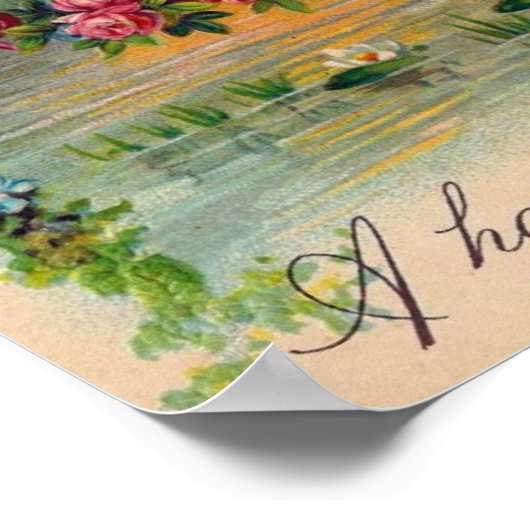 Doves Rose Geburtstag Poster (Ecke)