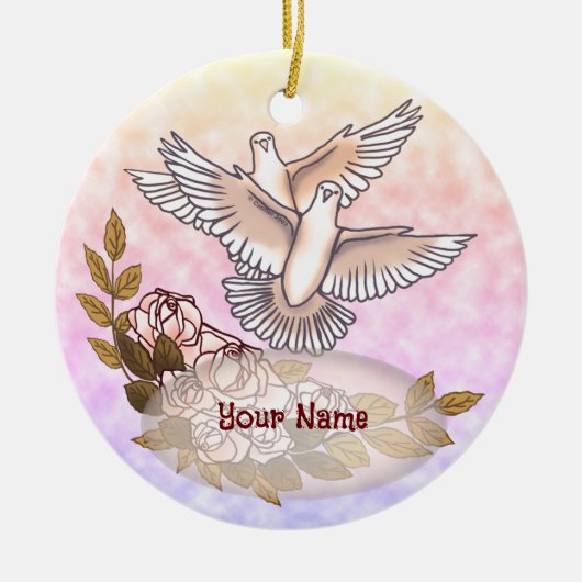 Doves Rose Keramik Ornament (Vorne)
