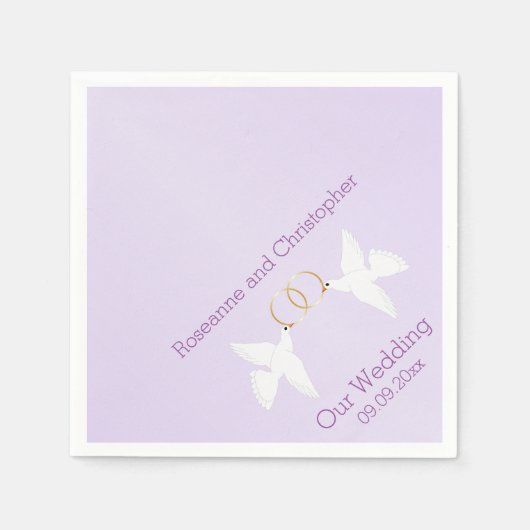 Doves Wedding Serviette (Vorderseite)