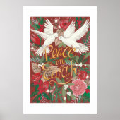 Doves Weltfrieden Weihnachtsfeiertag Poster (Vorne)