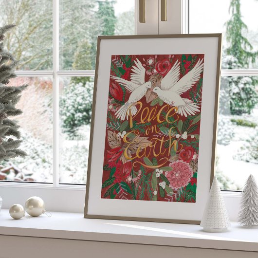 Doves Weltfrieden Weihnachtsfeiertag Poster