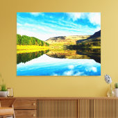 Dovestone Reservoir im Winter Leinwanddruck (Insitu (Wohnzimmer))