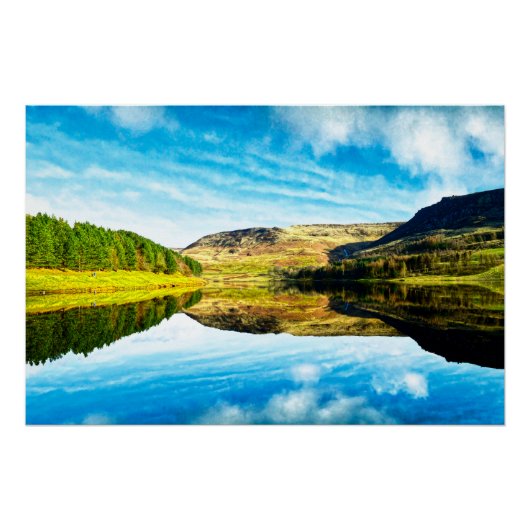 Dovestone Reservoir im Winter Poster (Vorderseite)