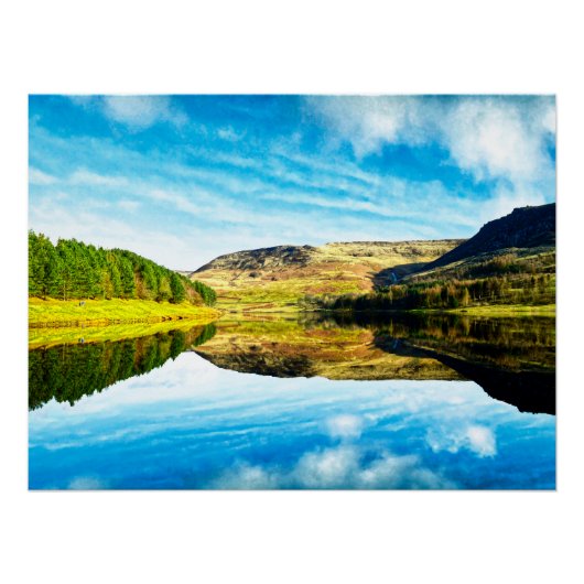Dovestone Reservoir im Winter Poster (Vorderseite)