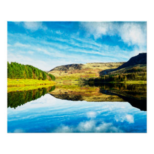 Dovestone Reservoir im Winter Poster