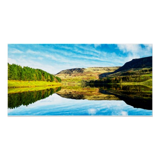 Dovestone Reservoir im Winter Poster (Vorderseite)