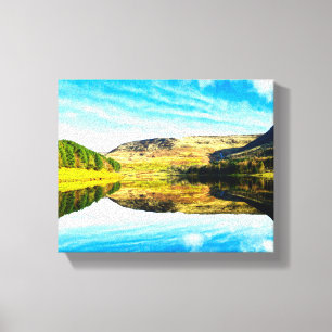 Dovestone Reservoir in winter Glossy Poster Leinwanddruck