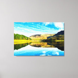 Dovestone Reservoir in winter Glossy Poster Leinwanddruck