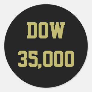 Dow 35000 Stock Market Celebration Classic Round S Runder Aufkleber