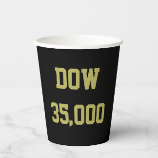 Dow 35000 Stock Market Celebration Pappbecher