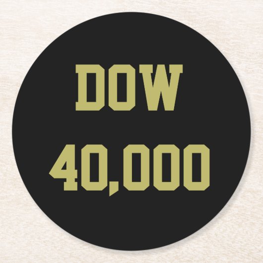 Dow 40000 Stock Market Celebration Runder Pappuntersetzer (Vorderseite)