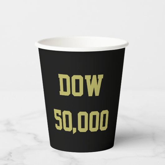 Dow 50.000 Börsenfeier Pappbecher (Vorderseite)