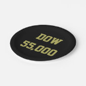 Dow 55.000 Börsenfeier Pappteller (Schrägansicht)