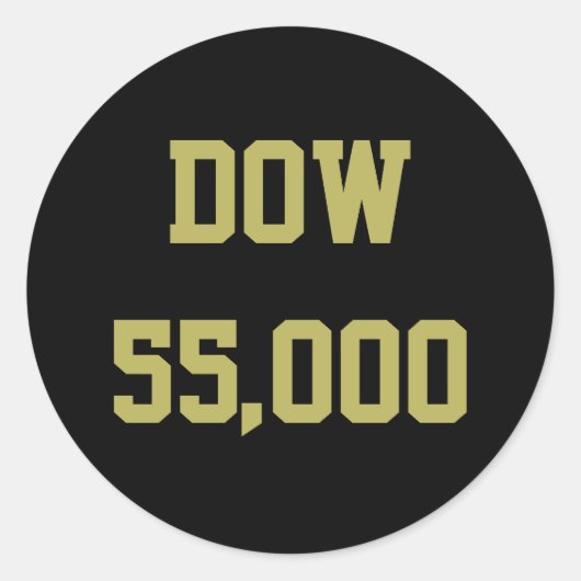Dow 55.000 Börsenfeier Runder Aufkleber (Vorderseite)