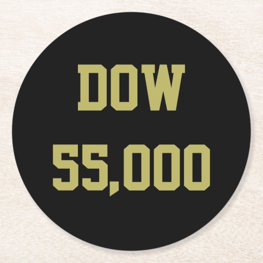Dow 55.000 Börsenfeier Runder Pappuntersetzer (Vorderseite)