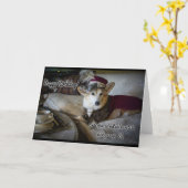 Dowager-Herzogingeburtstag Corgi Karte (Gelbe Blume)