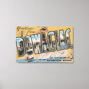 Dowagiac, Michigan - Große Buchstabenszenen 2 Leinwanddruck