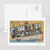 Dowagiac, Michigan - Große Buchstabenszenen Postkarte (Vorne/Hinten)