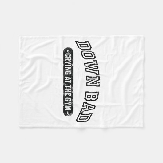 Down Bad Crying At The Gym Funny Workout Fleecedecke (Vorderseite (Horizontal))
