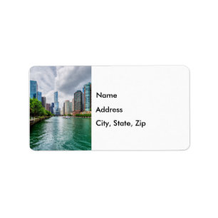Down Chicago River Address Label Adressaufkleber