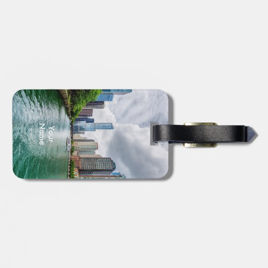 Down Chicago River Gepäckanhänger (Rückseite horizontal)