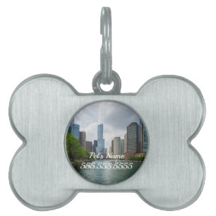 Down Chicago River Pet ID Tag Tiermarke