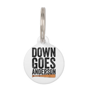 DOWN GEHT ANDERSON FUNNY BASEBALL Geschenk ANDERSO Haustiermarke
